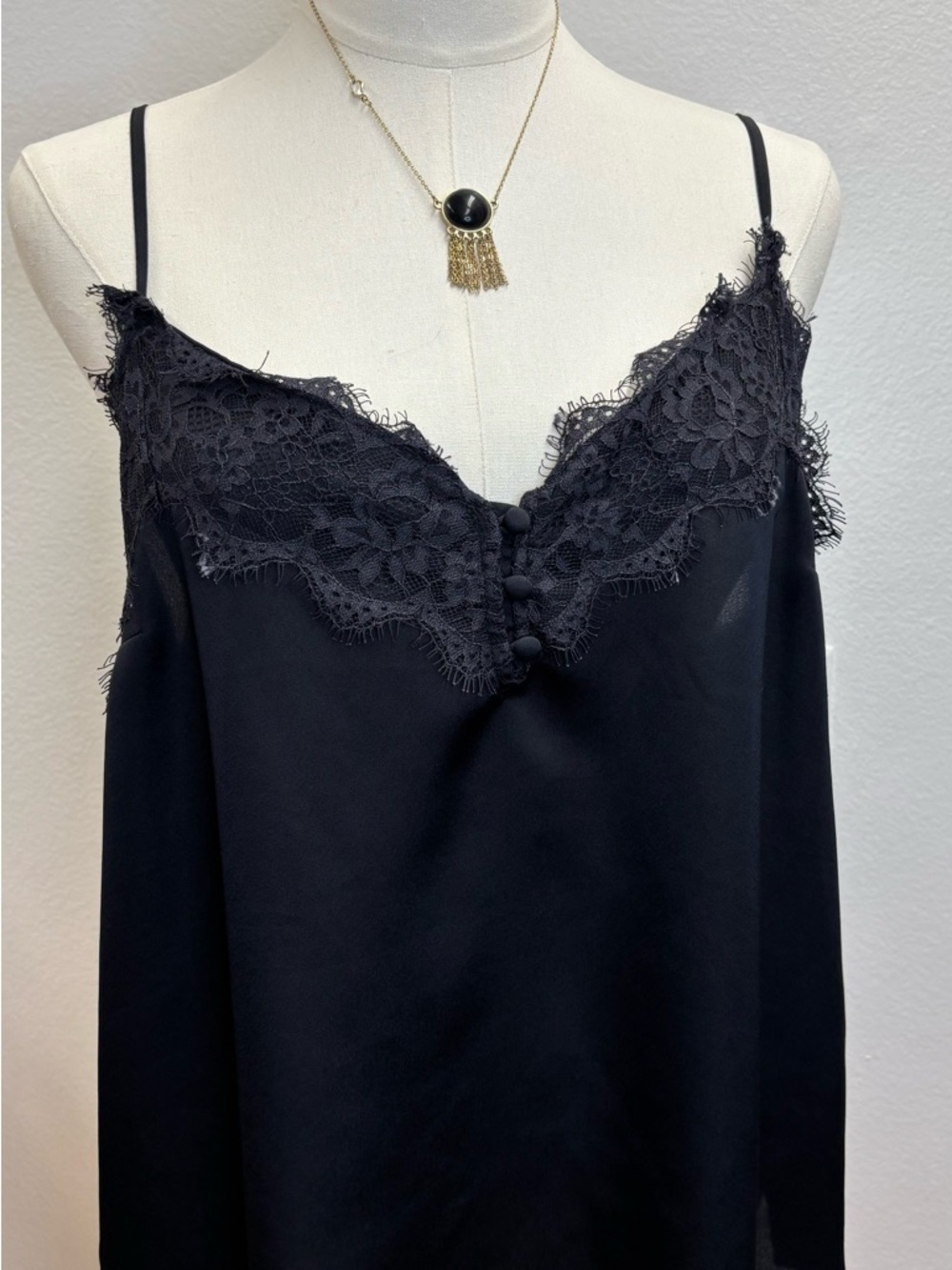 Abercrombie & Fitch Black Lace-Trim Slip